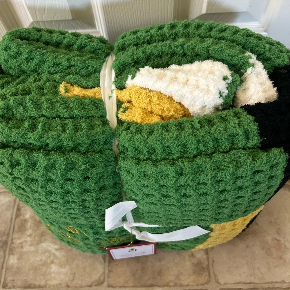 RARE Pottery Barn Buddy The Elf Sherpa-Back Throw Christmas Blanket NEW